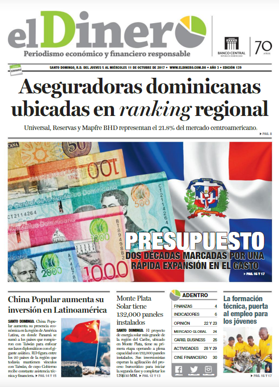 Portada Periódico El Dinero, Jueves 05 de Octubre 2017