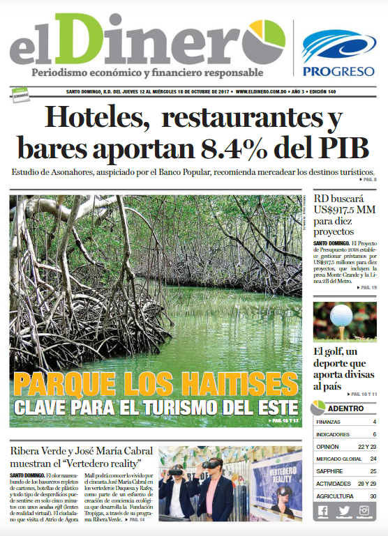 Portada Periódico El Dinero, Jueves 12 de Octubre 2017
