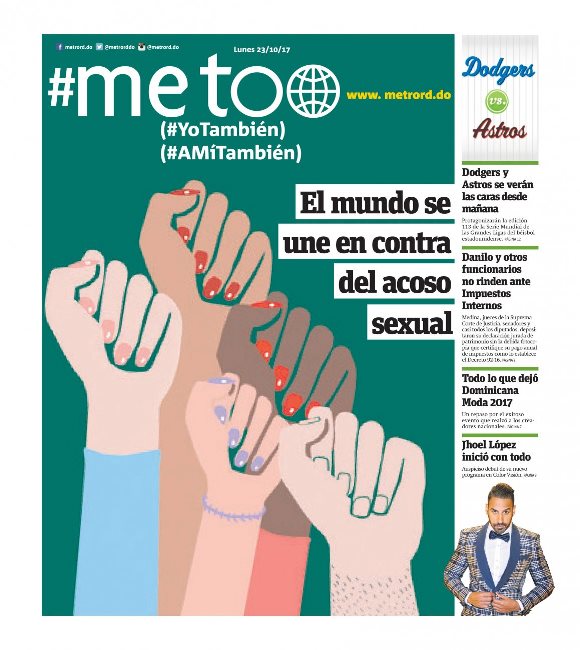 Portada Periódico Metro, Lunes 23 de Octubre 2017