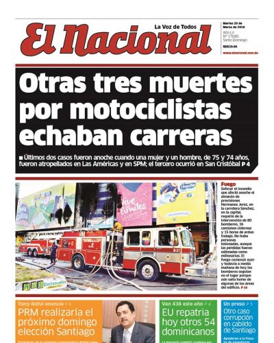 Portada Periódico El Nacional, Martes 20 de Marzo 2018