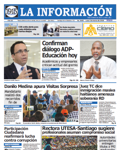 Portada Periódico La Información, Lunes 05 de Marzo 2018