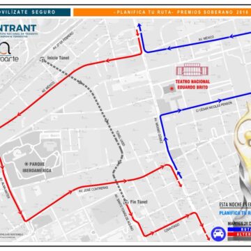Rutas alternas para evitar tapones durante entrega de #PremiosSoberano