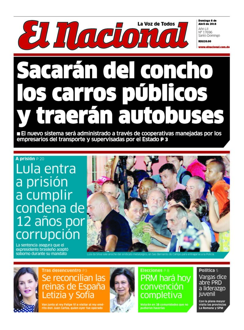 Portada Periódico El Nacional, Domingo 08 de Abril 2018
