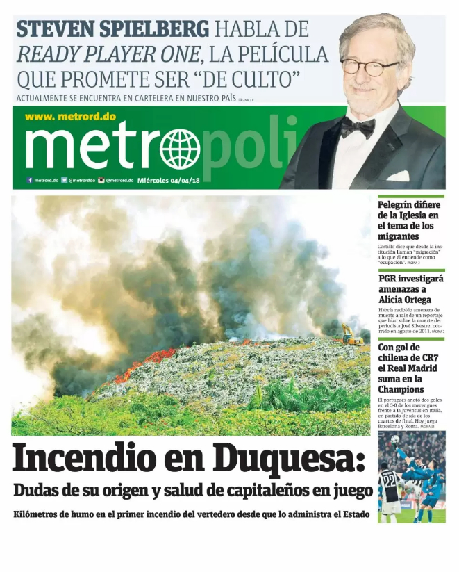 Portada Periódico Metro, Miércoles 04 de Abril 2018