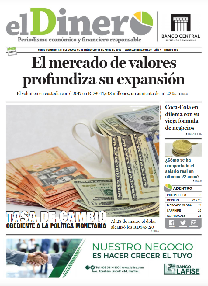 Portada Periódico El Dinero, Viernes 06 de Abril 2018