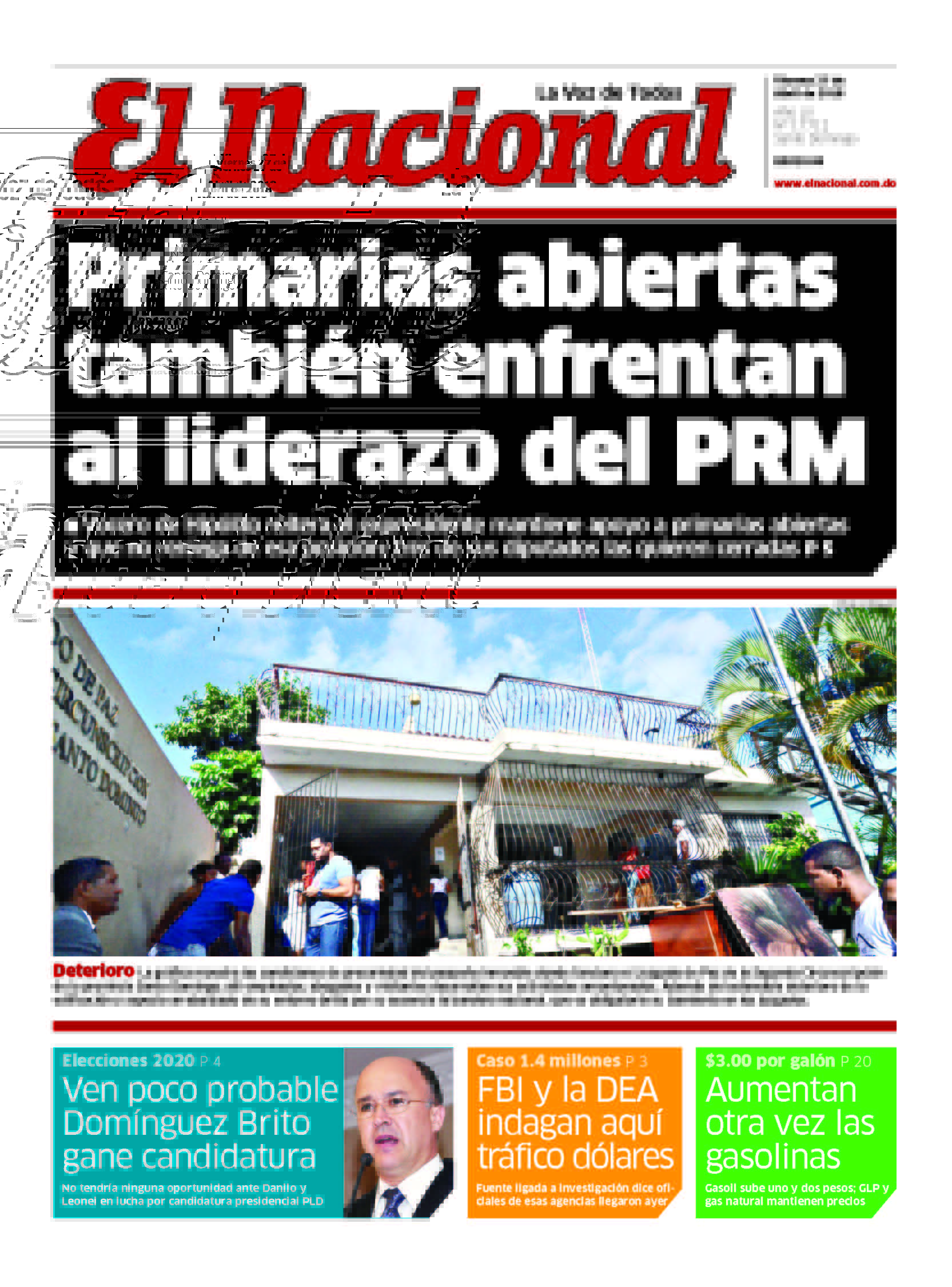 Portada Periódico El Nacional, Viernes 27 de Abril 2018