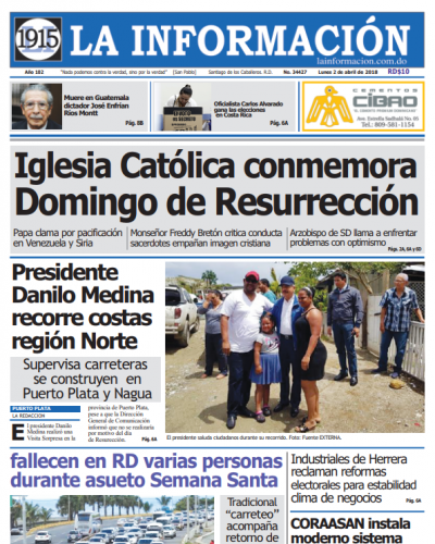 Portada Periódico La Información, Lunes 02 de Abril 2018