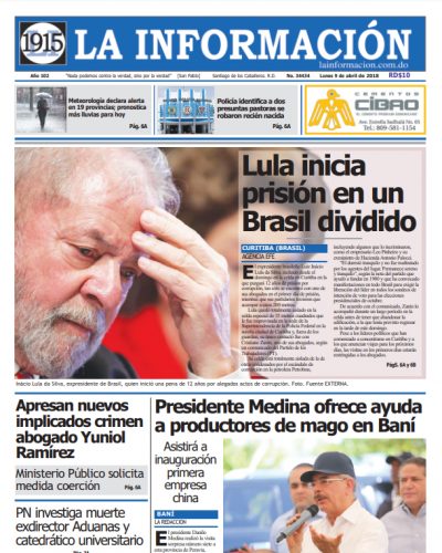 Portada Periódico La Información, Lunes 09 de Abril 2018
