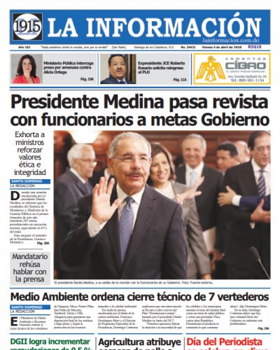 Portada Periódico La Información, Viernes 06 de Abril 2018