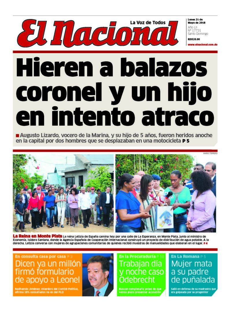 Portada Periódico El Nacional, Lunes 21 de Mayo 2018