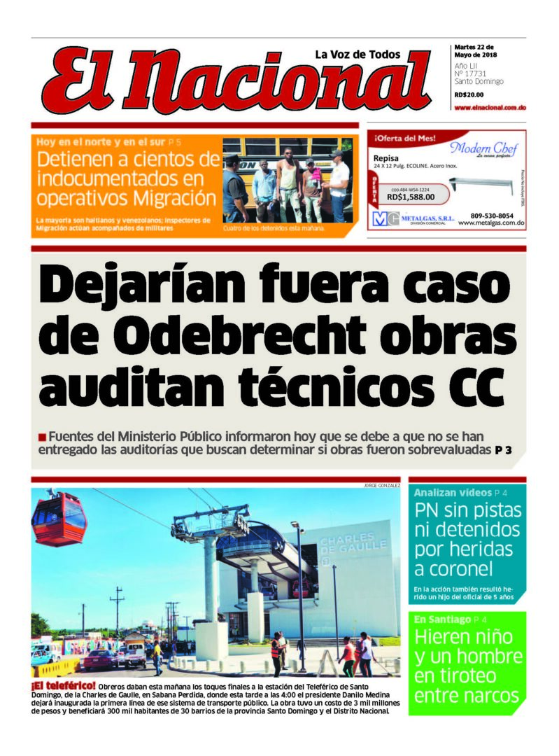 Portada Periódico El Nacional, Martes 22 de Mayo 2018