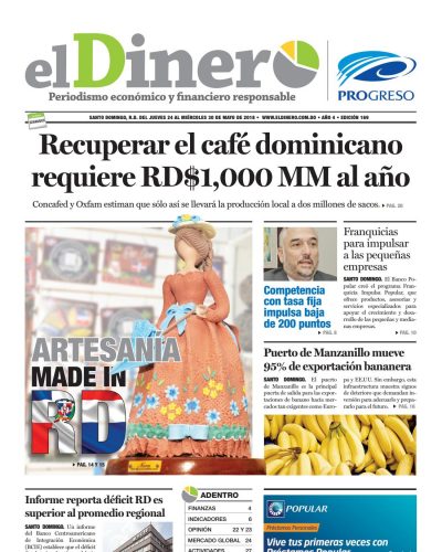 Portada Periódico El Dinero, Jueves 24 de Mayo 2018