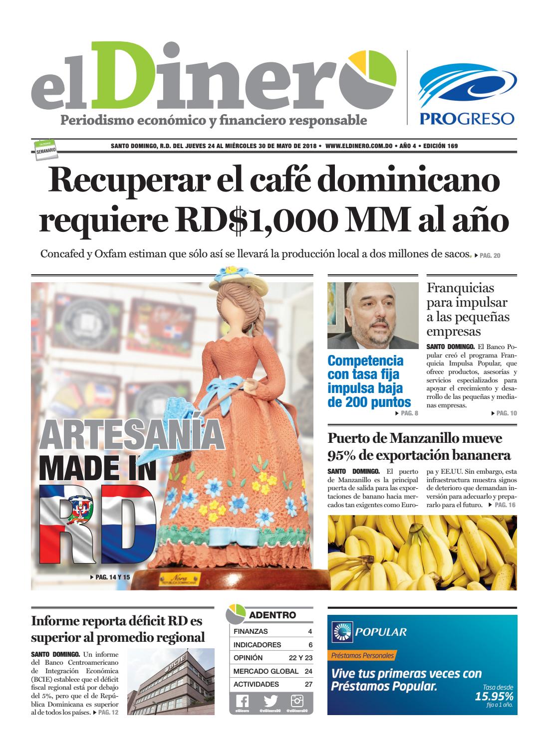 Portada Periódico El Dinero, Jueves 24 de Mayo 2018