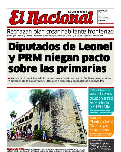 Portada Periódico El Nacional, Domingo 06 de Mayo 2018