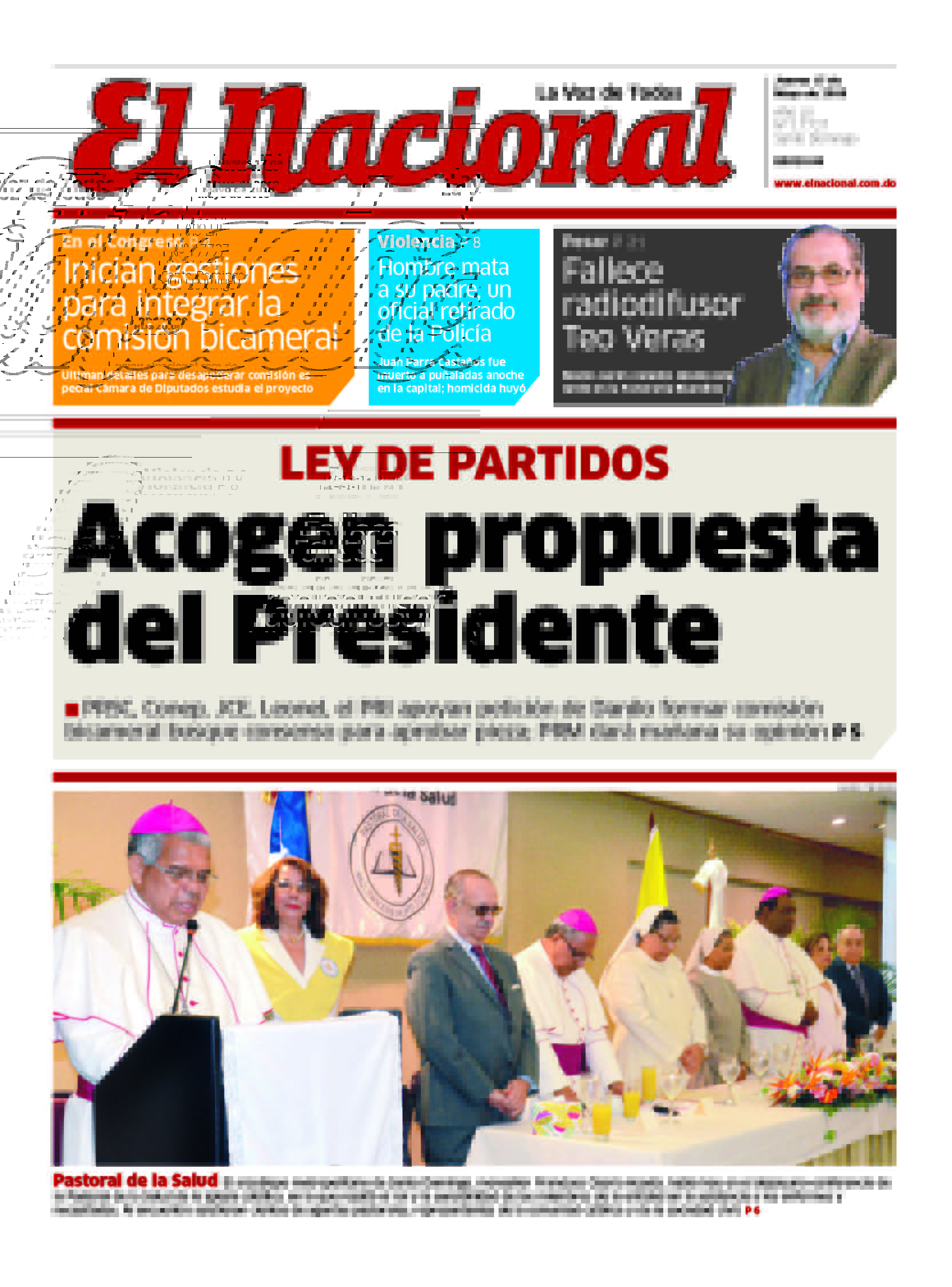 Portada Periódico El Nacional, Jueves 17 de Mayo 2018