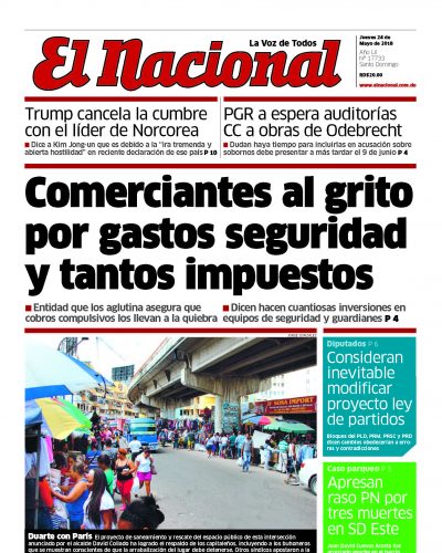 Portada Periódico El Nacional, Jueves 24 de Mayo 2018
