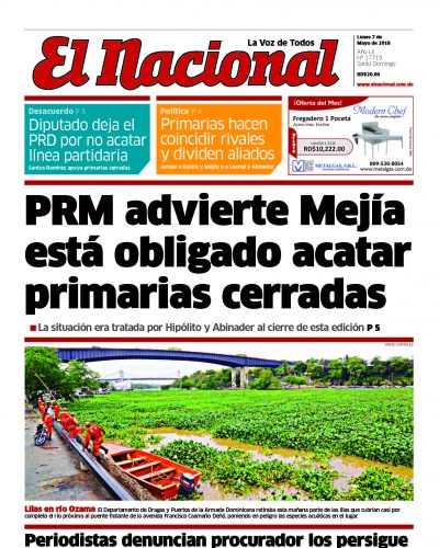 Portada Periódico El Nacional, Lunes 07 de Mayo 2018