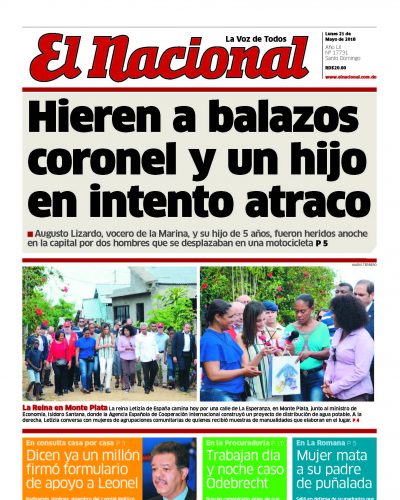 Portada Periódico El Nacional, Lunes 21 de Mayo 2018