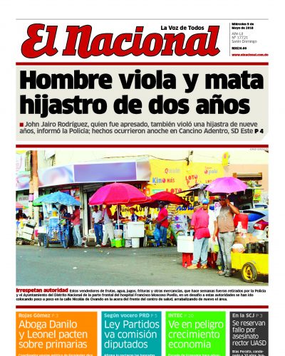 Portada Periódico El Nacional, Miércoles 09 de Mayo 2018