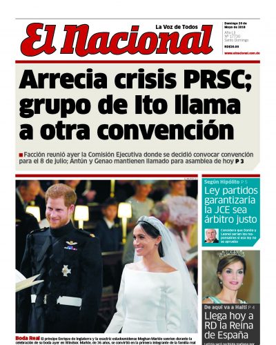 Portada Periódico El Nacional, Sábado 19 de Mayo 2018