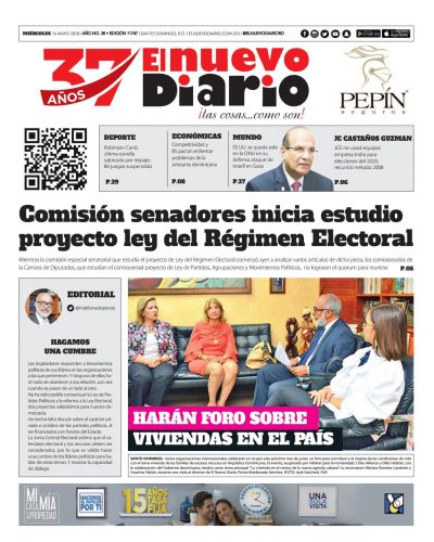 Portada Periódico El Nuevo Diario, Miércoles 16 de Mayo 2018