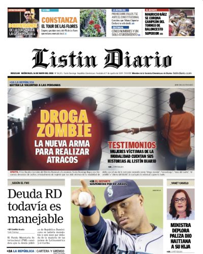 Portada Periódico Listín Diario, Miércoles 16 de Mayo 2018