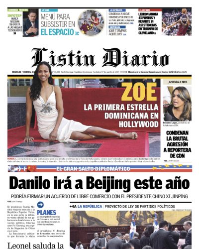 Portada Periódico Listín Diario, Viernes 04 de Mayo 2018