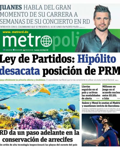 Portada Periódico Metro, Lunes 07 de Mayo 2018