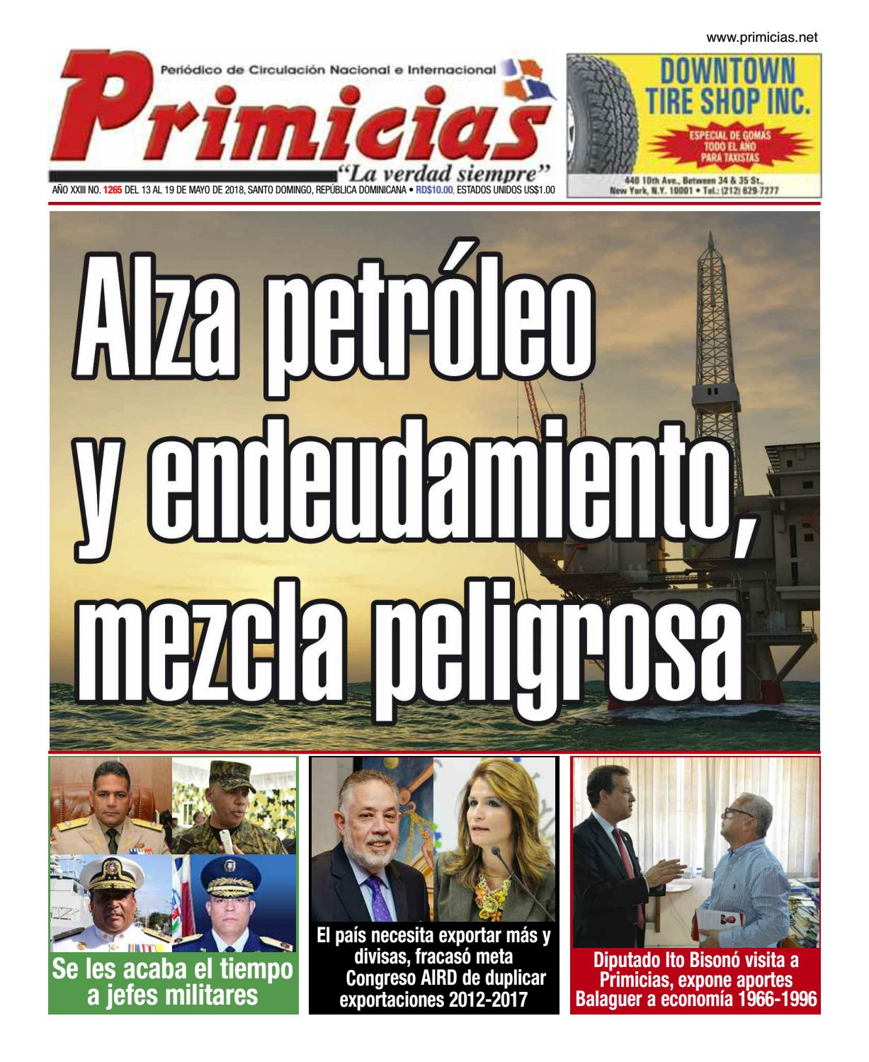Portada Periódico Primicias, Lunes 14 de Mayo 2018