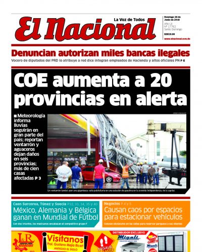Portada Periódico El Nacional, Domingo 24 de Junio 2018