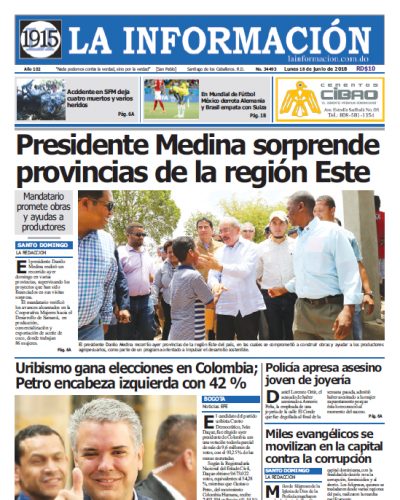 Portada Periódico La Información, Lunes 18 de Junio 2018