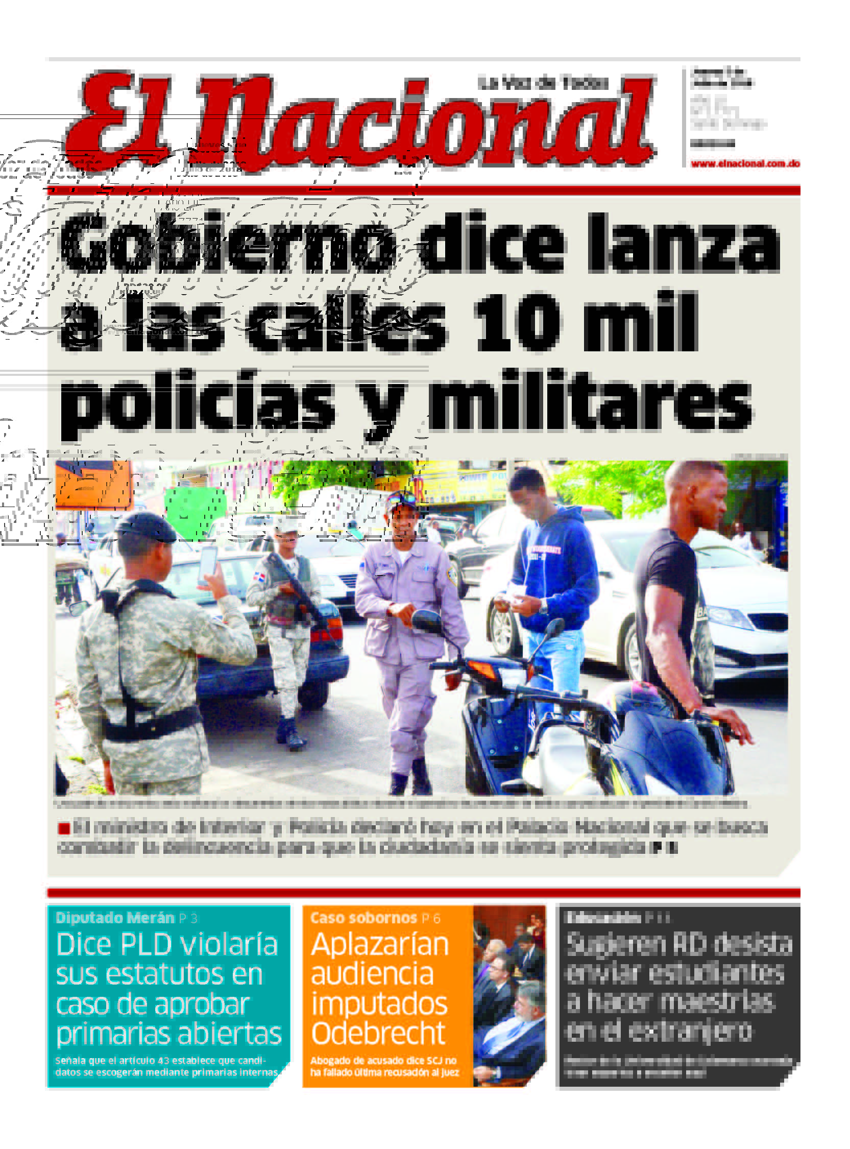 Portada Periódico El Nacional, Jueves 05 de Julio 2018