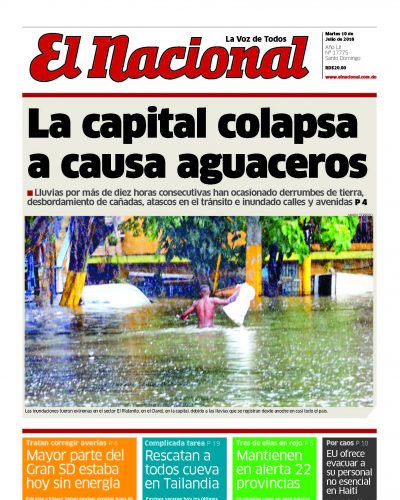Portada Periódico El Nacional, Martes 10 de Julio 2018