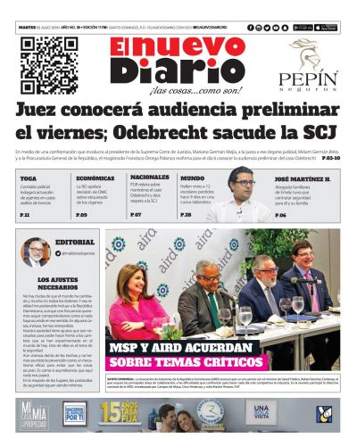 Portada Periódico El Nuevo Diario, Martes 03 de Julio 2018