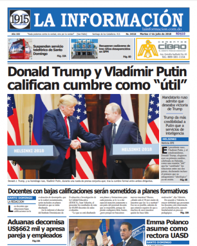Portada Periódico La Información, Martes 17 de Julio 2018