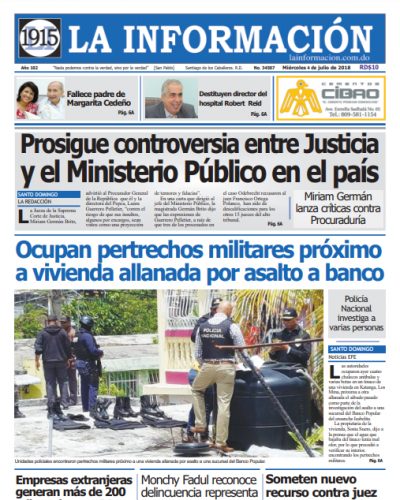 Portada Periódico La Información, Miércoles 04 de Julio 2018