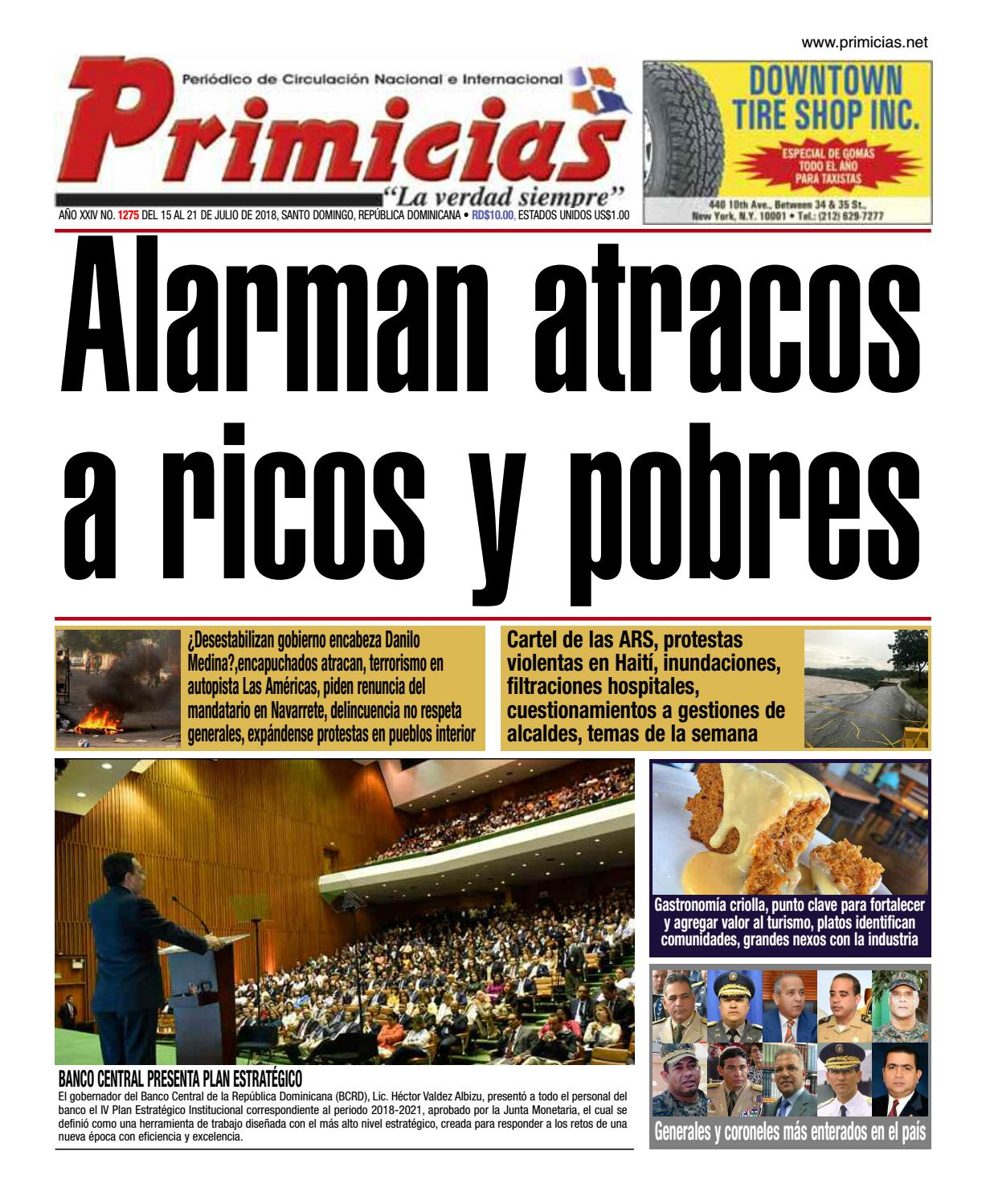 Portada Periódico Primicias, Lunes 16 de Julio 2018