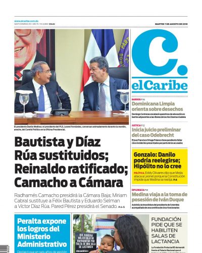 Portada Periódico El Caribe, Martes 7 de Agosto 2018