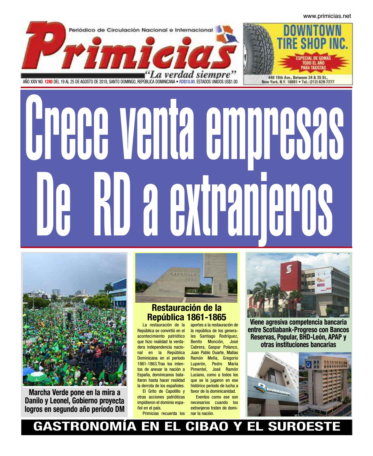 Portada Periódico Primicias, Lunes 20 de Agosto 2018