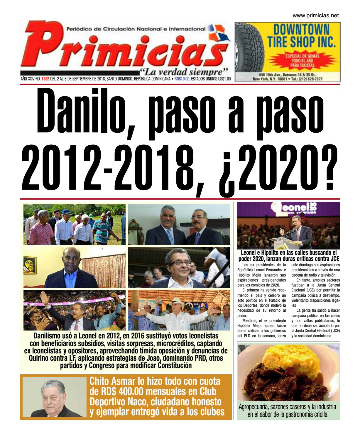 Portada Periódico Primicias, Domingo 02 de Septiembre 2018