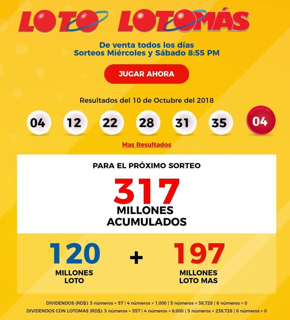 Leidsa Loto,  317, Millones, Sábado 13, 2018