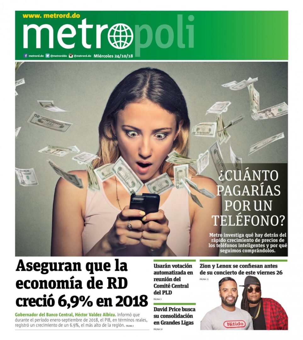 Portada Periódico Metro, Miércoles 24 de Octubre 2018
