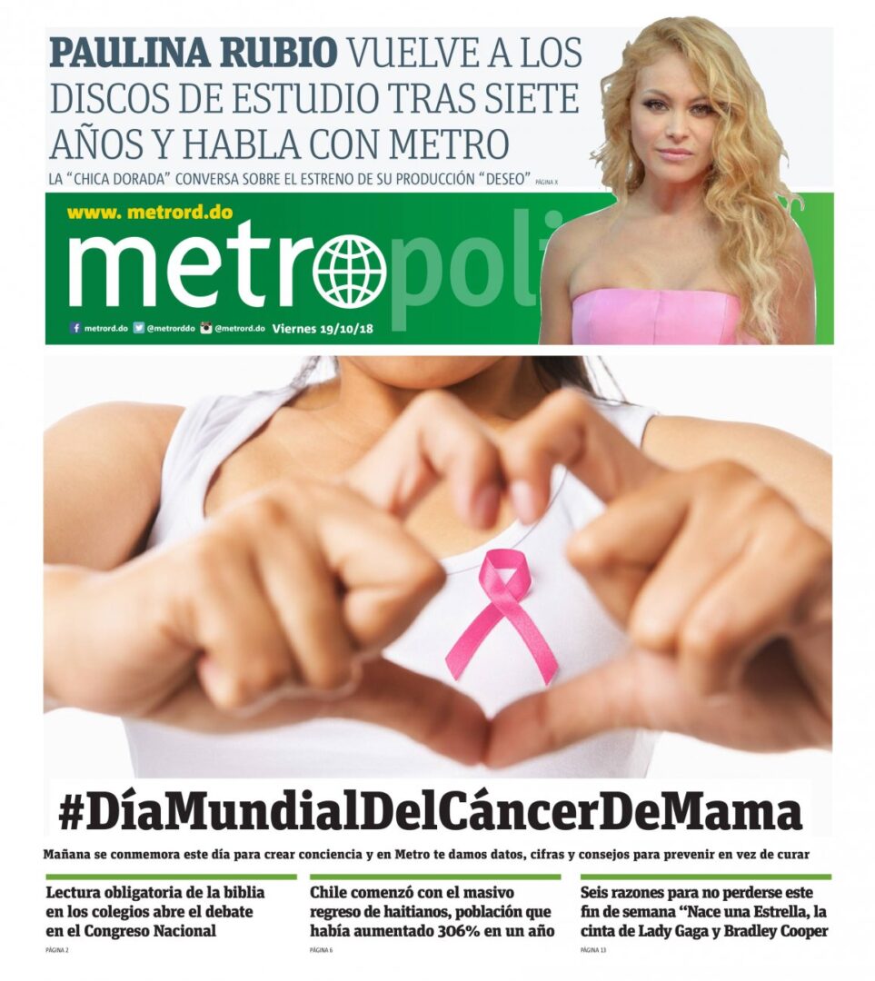 Portada Periódico Metro, Viernes 19 de Octubre 2018