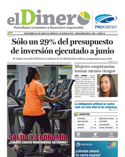 Portada Periódico El Dinero, Jueves 25 de Octubre 2018