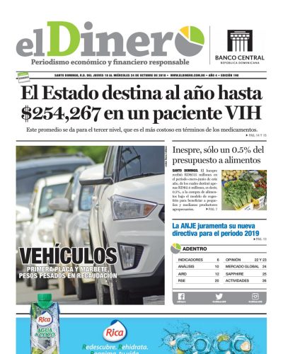 Portada Periódico El Dinero, Viernes 19 de Octubre 2018