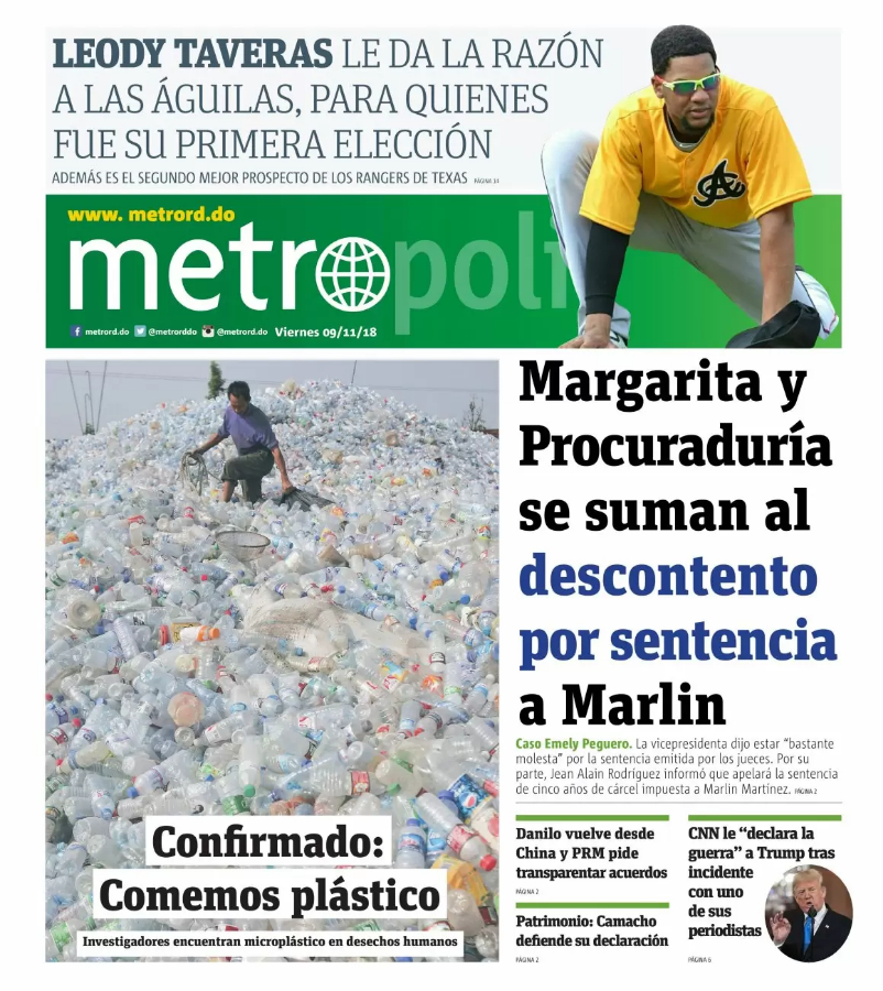 Portada Periódico Metro, Viernes 09 de Noviembre 2018