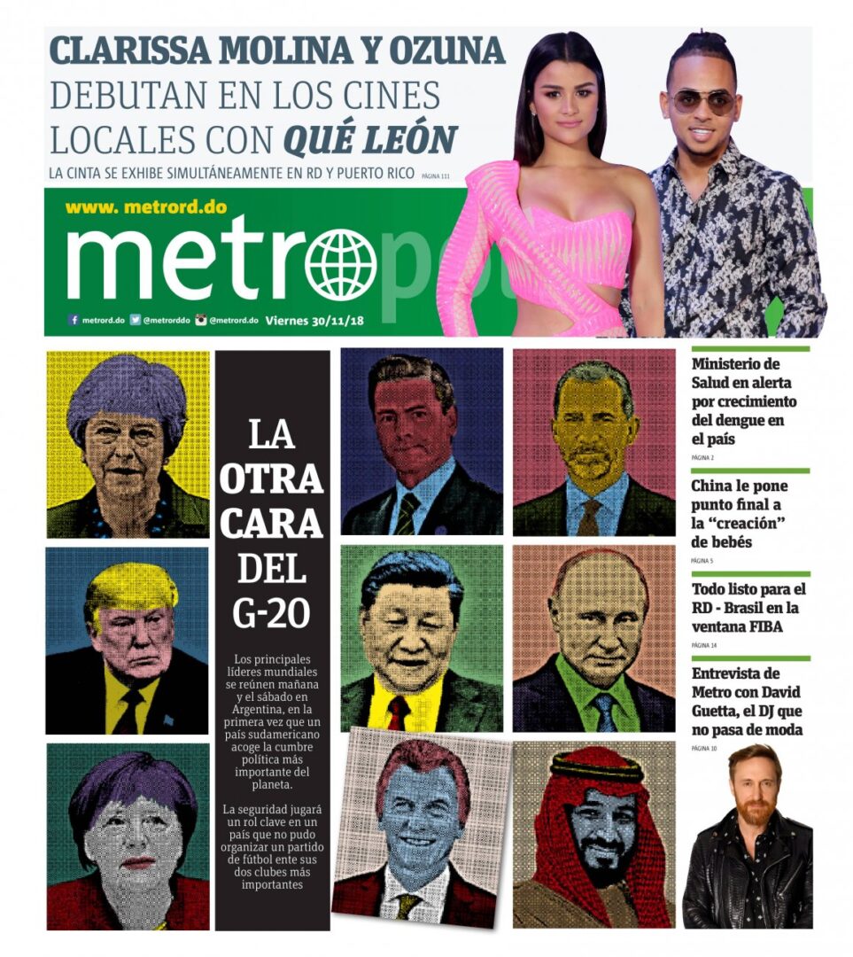 Portada Periódico Metro, Viernes 30 de Noviembre 2018