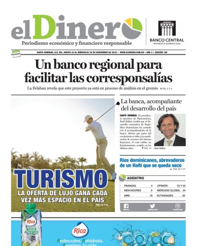 Portada Periódico El Dinero, Jueves 22 de Noviembre 2018