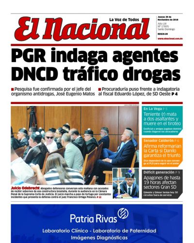 Portada Periódico El Nacional, Jueves 29 de Noviembre 2018
