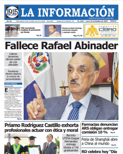 Portada Periódico La Información, Lunes 05 de Noviembre 2018